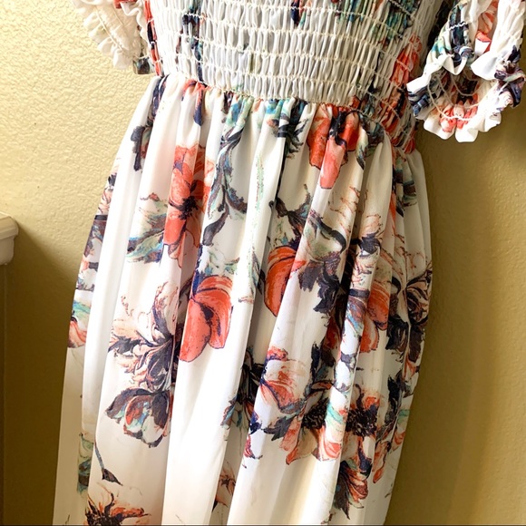 LAVENDER FIELD Floral Smocked off Shoulder Maxi - Picture 4 of 7